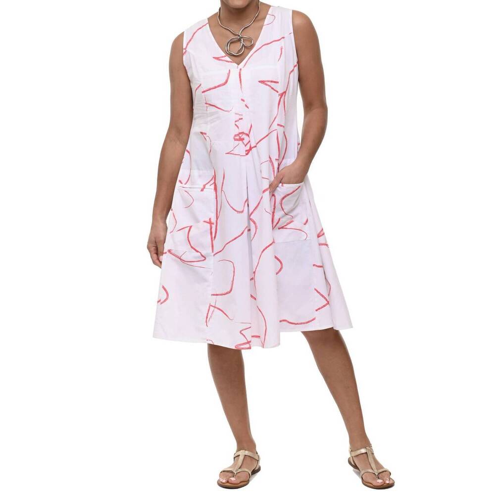 NEW TULIP CLOTHING poppie sleeveless dress in hibiscus ribbon